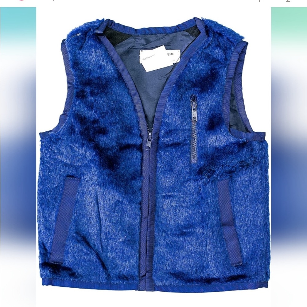 Kids Blue Furry Vest
